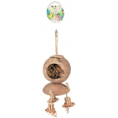 Coconut Jungle Maison avec blocs en Bois 34x12x12cm - Duvo+ - 19,95 € - Duvo + - 5414365356125 - Ornibird SRL