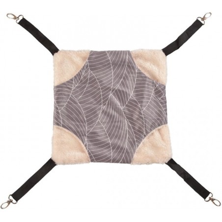 Hamac en peluche Gris/blanc S-27x27x2cm - Duvo+ à 12,45 € - Duvo + - 12398 - Lits, grottes & tunnels