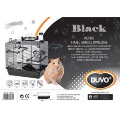 Cage Black Rufus Noir 50x33x44,5cm - Duvo+ - 109,95 € - Duvo + - 5414365329754 - Ornibird SRL