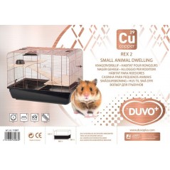 Cage Copper Rex 2 Noir/Cuivre 58x38x43cm - Duvo+ - 89,95 € - Duvo + - 5414365329839 - Ornibird SRL