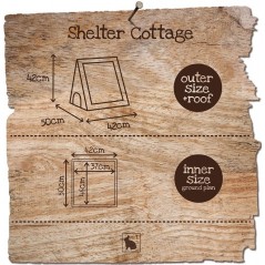 WoodLand Abri Cottage Blanc 50x42x42cm - Duvo+ - 75,45 € - Duvo + - 5414365176440 - Ornibird SRL