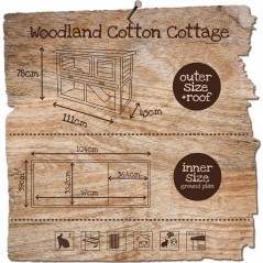 WoodLand Clapier Cotton Cottage 111x45x78cm - Duvo+ - 194,95 € - Duvo + - 5414365051112 - Ornibird SRL