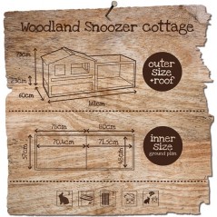 WoodLand Clapier Snoozer Cottage 161x60x73cm - Duvo + 603/247 Duvo + 279,75 € Ornibird