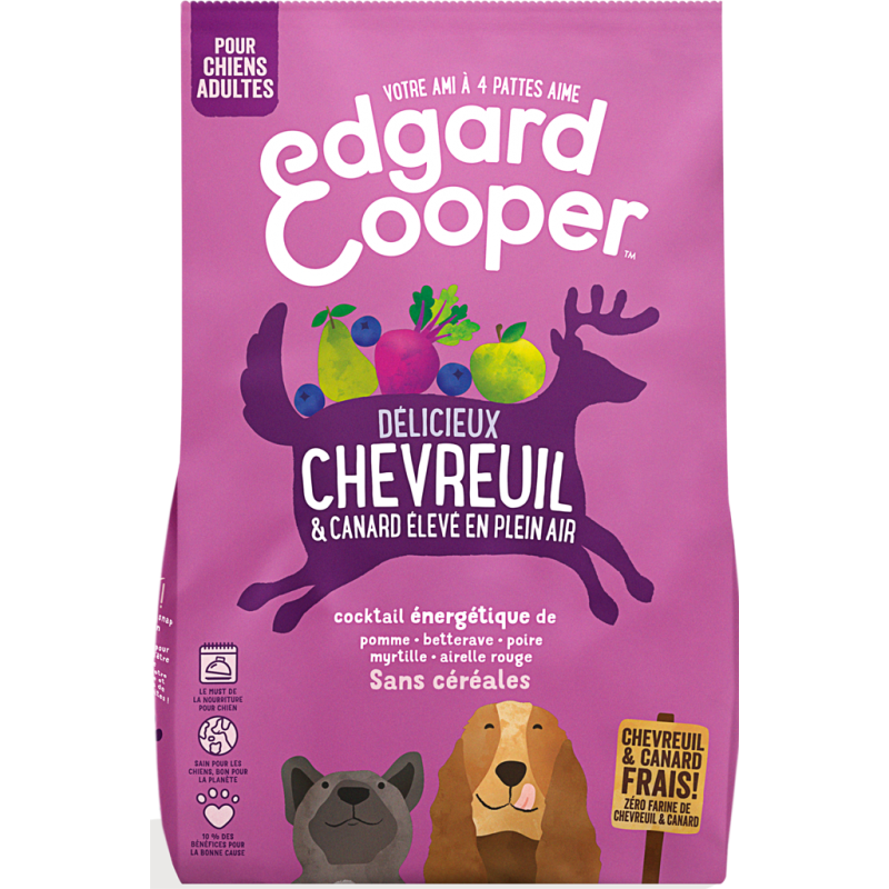 Croquettes Adult Chevreuil frais & Canard élevé en plein air 12kg - Edgard & Cooper Croquettes Adult Chevreuil frais & Canard élevé en plein air 12kg - Edgard & Cooper