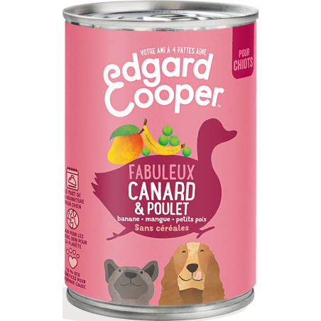 Boîtes Puppy Canard & Poulet 400gr - Edgard & Cooper à 3,90 € - Edgard & Cooper - 9485324 - Edgard & Cooper
