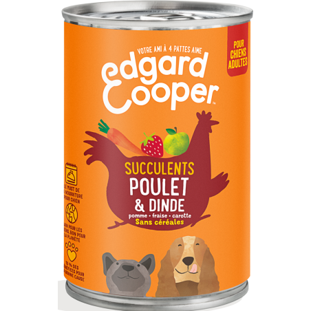 Boîtes Adult Poulet & Dinde 400gr - Edgard & Cooper à 3,90 € - Edgard & Cooper - 485300 - Edgard & Cooper