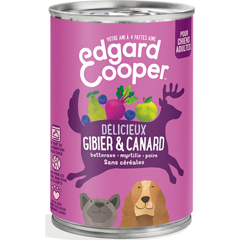 Boîtes Adult Gibier & Canard 400gr - Edgard & Cooper 9485331 Edgard & Cooper 3,90 € Ornibird