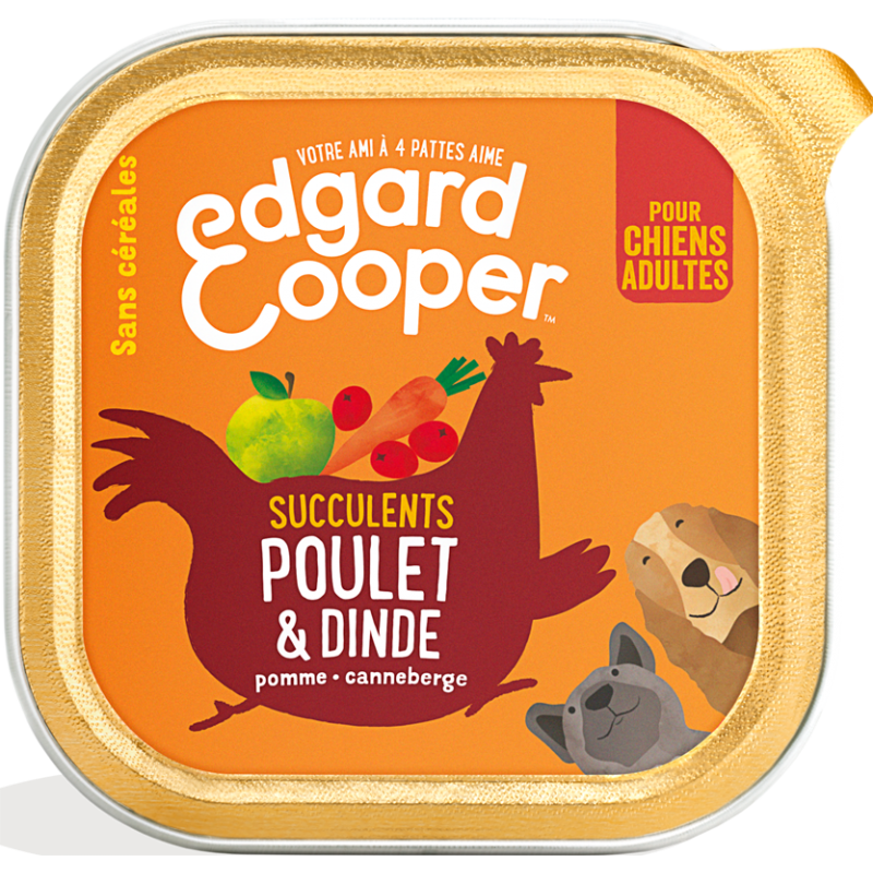 Barquette Adult Poulet & Dinde 150gr - Edgard & Cooper Barquette Adult Poulet & Dinde 150gr - Edgard & Cooper