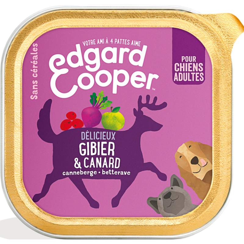 Barquette Adult Gibier & Canard 150gr - Edgard & Cooper 9485409 Edgard & Cooper 1,90 € Ornibird
