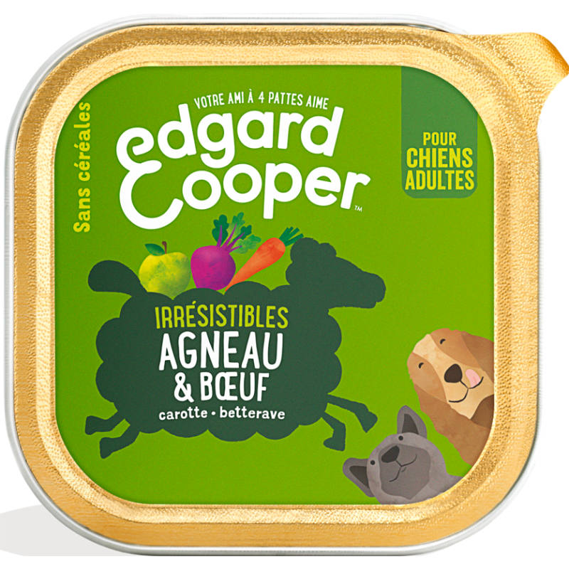 Barquette Adult Agneau & Boeuf 150gr - Edgard & Cooper Barquette Adult Agneau & Boeuf 150gr - Edgard & Cooper