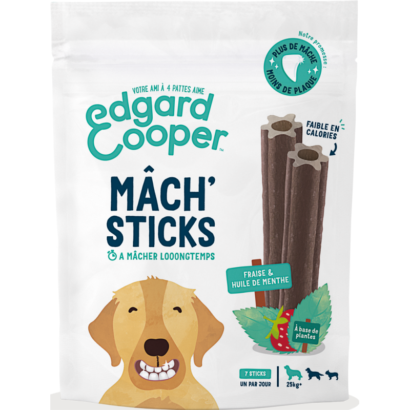 Mâch'sticks Menthe & Fraise 7sticks L-240gr - Edgard & Cooper Mâch'sticks Menthe & Fraise 7sticks L-240gr - Edgard & Cooper