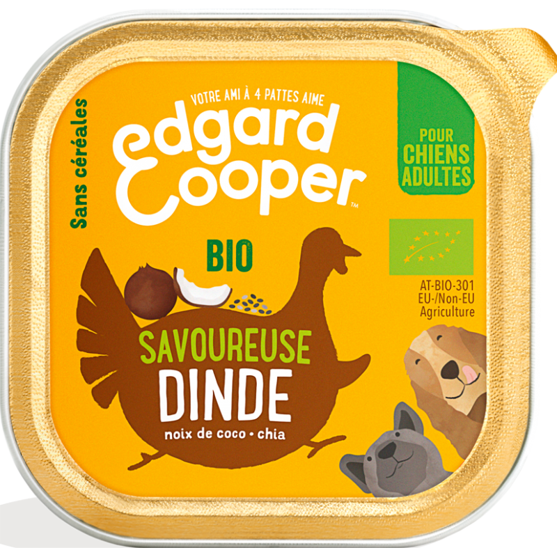Barquette Adult Dinde bio 100gr - Edgard & Cooper 9485454 Edgard & Cooper 1,90 € Ornibird
