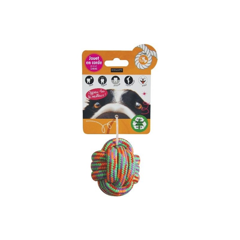 Boule corde à noeuds coton recyclé 10cm - Wouapy 327202000 Wouapy 3,95 € Ornibird