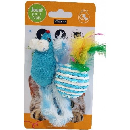 Souris tissu + Balle sisal - Wouapy à 4,25 € - Wouapy - 403286000 - Wouapy