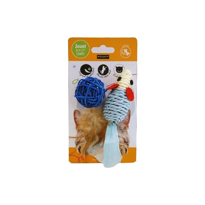 Souris Sisal + Balle à plumes - Wouapy 403298000 Wouapy 4,10 € Ornibird
