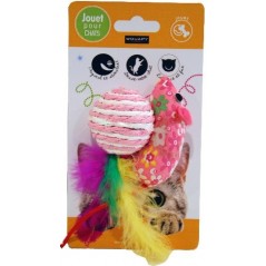 Souris Sisal + Balle Sisal à plumes - Wouapy 403299000 Wouapy 3,50 € Ornibird