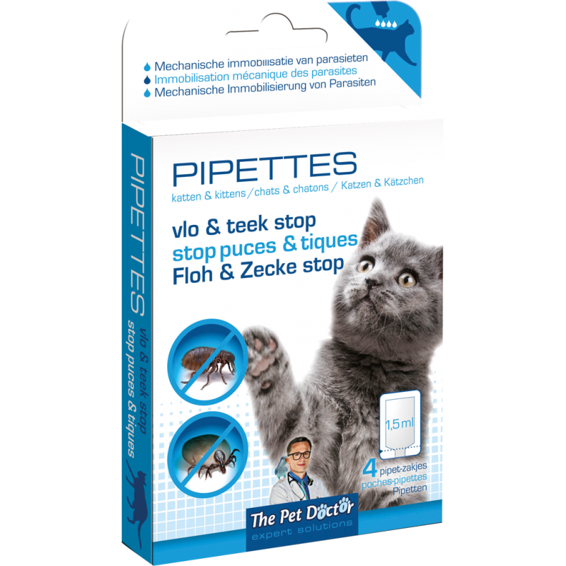 The Pet Doctor Stop Puces & Tiques Pipettes Chat 4x - BSI 82995 BSI 10,50 € Ornibird