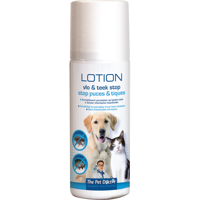 The Pet Doctor Stop Puces & Tiques Lotion 200ml - BSI The Pet Doctor Stop Puces & Tiques Lotion 200ml - BSI