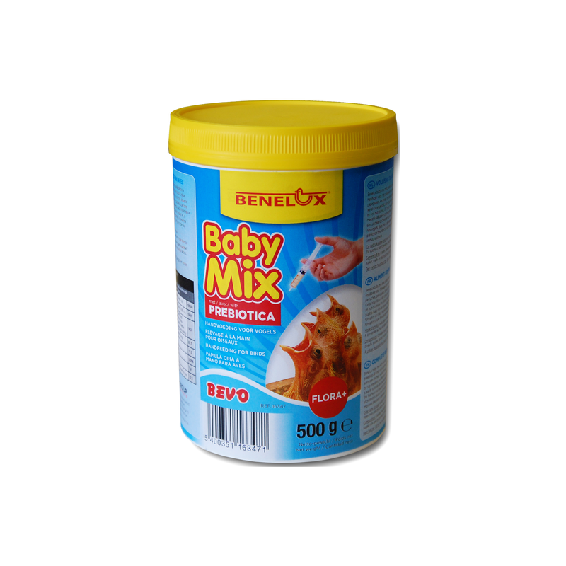 Baby Mix nourriture pour élevage à la main avec prébiotiques 500gr - Benelux Baby Mix nourriture pour élevage à la main avec prébiotiques 500gr - Benelux