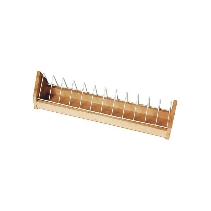 Mangeoire en bois avec grille basculante 60cm - Natural