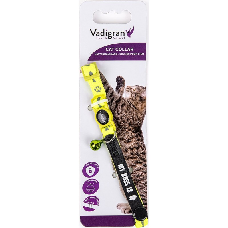 Collier chat My Boss poisson Jaune 20-30cmx10mm - Vadigran