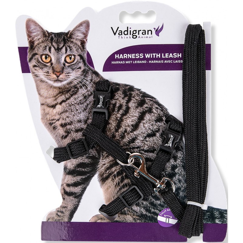 Harnais Laisse Chat Nylon Classic Noir Vadigran A 7 10 Vadi Harnais Laisse Chat Nylon Classic Noir Vadigran A 7 10 Vadi