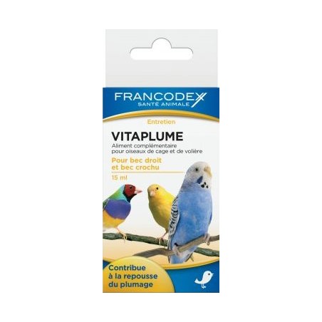 Vitaplume Stimule la repousse des plumes 15ml - Francodex à 6,60 € - Francodex - 174047 - Plumage
