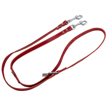 Cuir Gras Laisse de dressage Rouge-18mmx200cm - Jack and Vanilla à 54,20 € - Jack and Vanilla - 46/7839 - Cuir de luxe