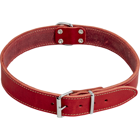 Cuir Gras Collier Rouge-25mmx55cm/tour de cou 43-49cm - Jack and Vanilla à 25,80 € - Jack and Vanilla - 45/7805 - Cuir de luxe