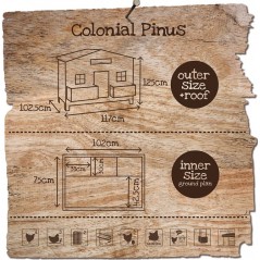 Poulallier Colonial Pinus 117x102,5x125cm - Woodland - 436,00 € - Duvo + - 5414365332815 - Ornibird SRL
