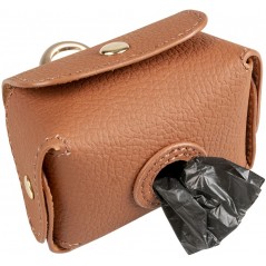Distributeur sacs ramasse crottes similicuir Brun 6,5x8,5x9cm - Duvo+ - 12,95 € - Duvo + - 5414365372033 - Ornibird SRL