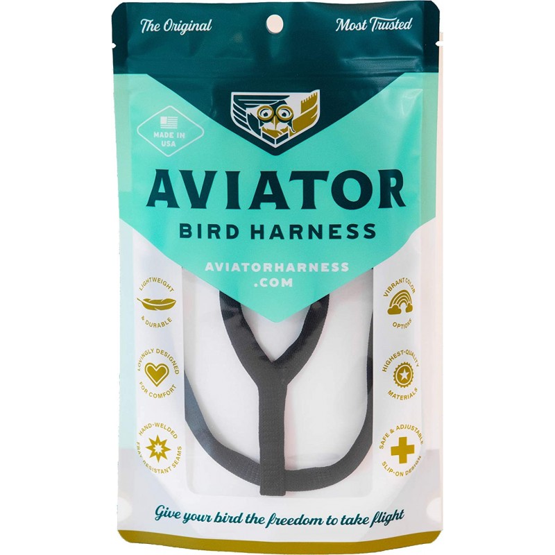 Harnais pour perroquet AVIATOR Large Noir Harnais pour perroquet AVIATOR Large Noir