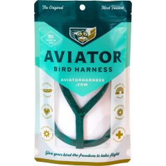 Harnais pour perroquet AVIATOR X-Large Vert à 39,95 € - The Aviator Flight Line - EXAVIXLVERT - Harnais
