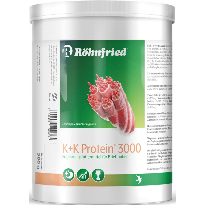 K + K Protein 3000 (concentré de protéines) 500gr - Röhnfried 79028 Röhnfried - Dr Hesse Tierpharma GmbH & Co 35,05 € Ornibird
