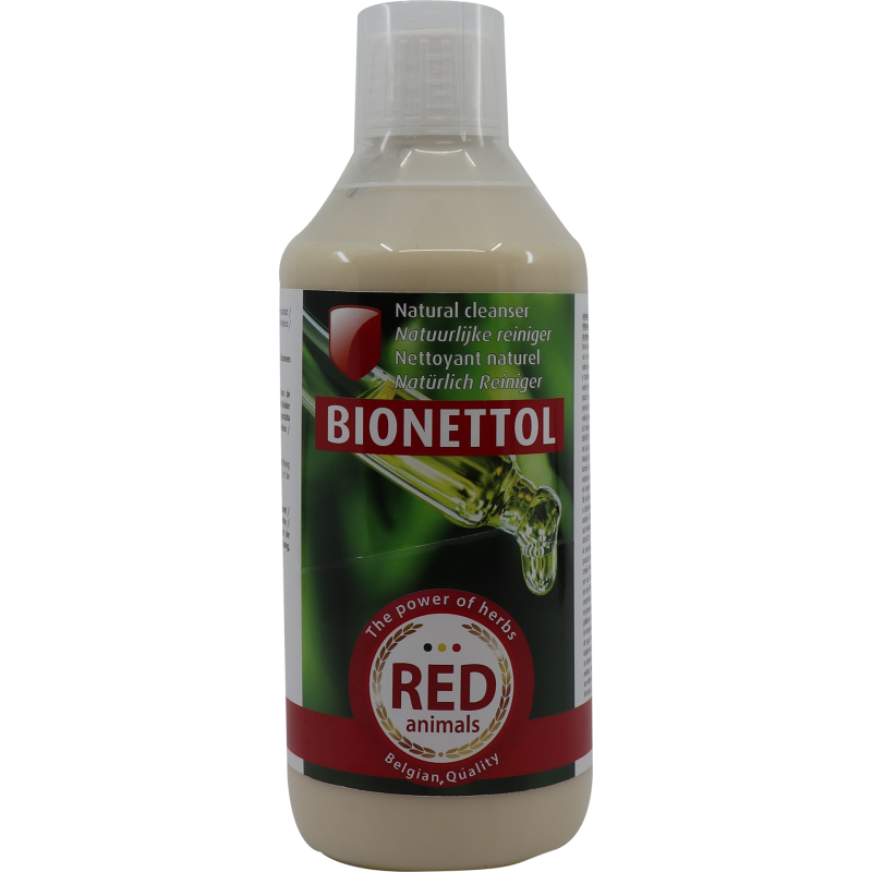 Bionettol, nettoyant concentré 100% naturel 500ml - Red Animals Bionettol, nettoyant concentré 100% naturel 500ml - Red Animals