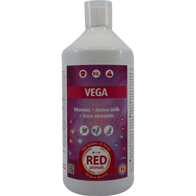 Vega (tout inclus: vitamines, acides aminés, électrolytes) 1L - Red Animals Vega (tout inclus: vitamines, acides aminés, électrolytes) 1L - Red Animals