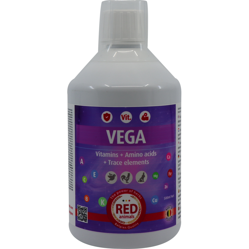 Vega (tout inclus: vitamines, acides aminés, électrolytes) 500ml - Red Animals 31120 Red Animals 24,90 € Ornibird Vega (tout inclus: vitamines, acides aminés, électrolytes) 500ml - Red Animals 31120 Red Animals 24,90 € Ornibird