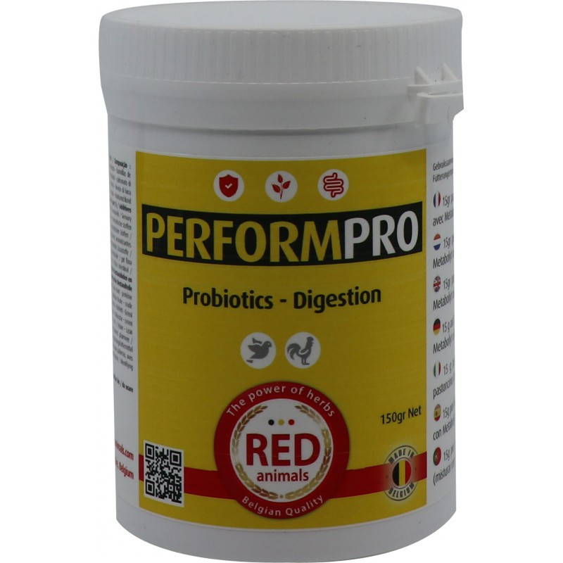 Perform Pro (argile verte, huiles essentiëlle, probiotiques) 150gr - Red Pigeon pour pigeons et oiseaux RAPform Red Animals 9...