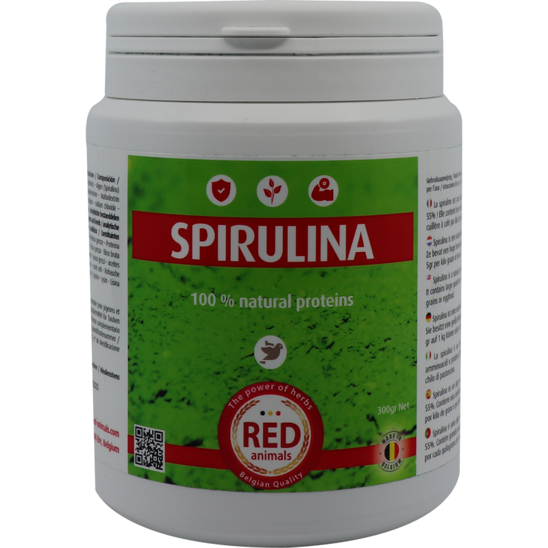 Spirulina (a source of proteins, algae) 300g - Red Bird to birds RABSP Red Animals 19,90 € Ornibird