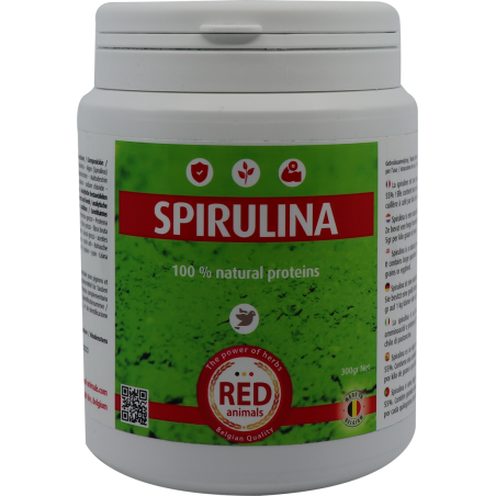 Spirulina (source de proteines, algues) 300gr - Red Animals à 19,90 € - Red Animals - RA023.02 - Red Bird - Produits pour ois...