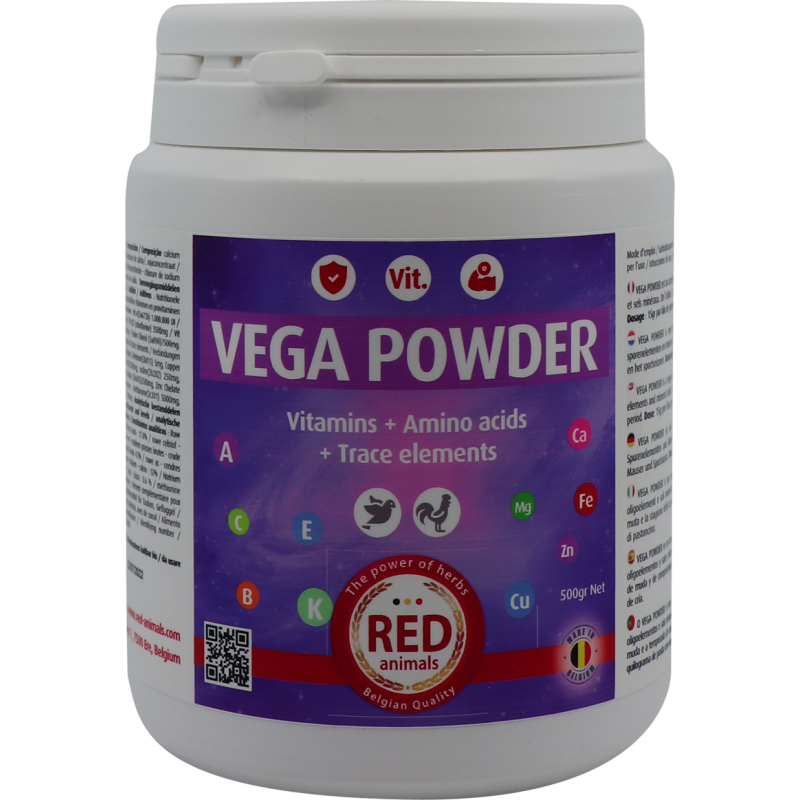 Vega Powder 500gr - Complex, hyper-concentrated vitamins - Red Pigeonpour birds 31151 Red Animals 19,50 € Ornibird