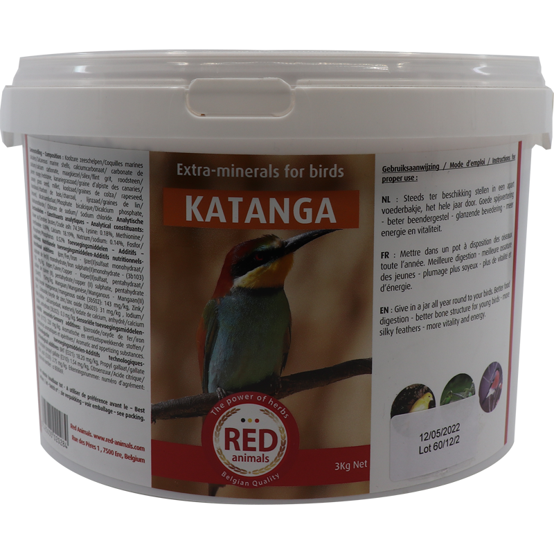 Katanga (mélange mineraux pour oiseaux) 3kg - Red Animals 21028 Red Animals 11,50 € Ornibird Katanga (mélange mineraux pour oiseaux) 3kg - Red Animals 21028 Red Animals 11,50 € Ornibird