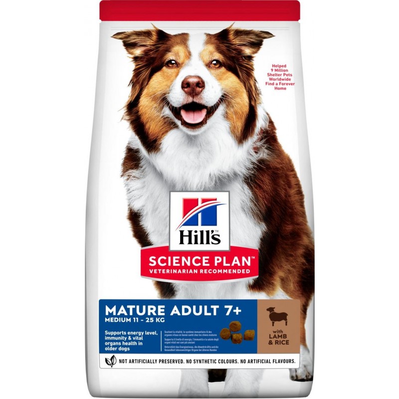 Science Plan aliment pour Chien Adulte Mature 7+ Medium à l'Agneau et au Riz 12kg - Hill's Science Plan aliment pour Chien Adulte Mature 7+ Medium à l'Agneau et au Riz 12kg - Hill's