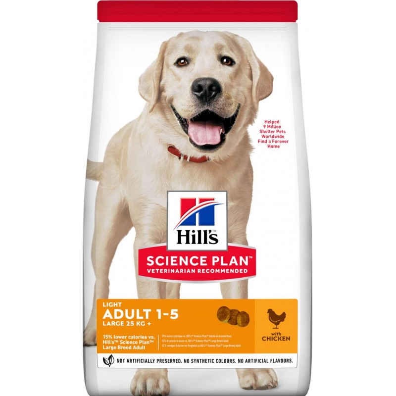Science Plan aliment pour Chien Adulte de Grande Race Light au Poulet 18kg - Hill's