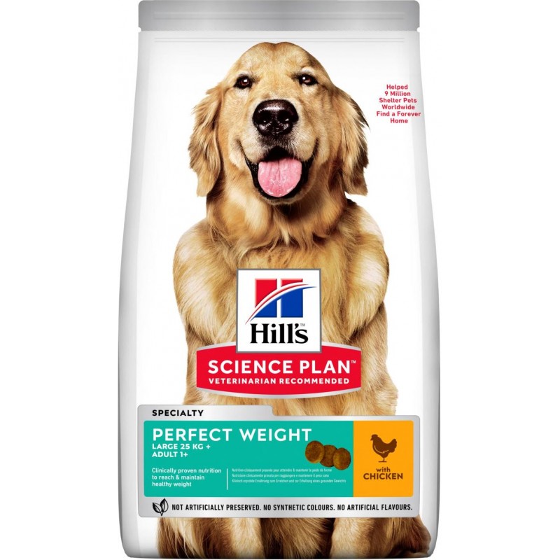 Science Plan aliment pour Chien Adulte de Grande Race Perfect Weight au Poulet 12kg - Hill's Science Plan aliment pour Chien Adulte de Grande Race Perfect Weight au Poulet 12kg - Hill's