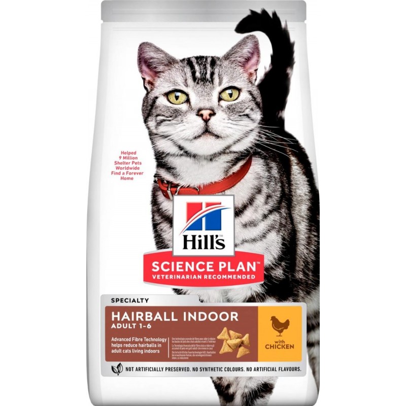 Science Plan aliment pour Chat Adulte Hairball Indoor Poulet 1,5kg - Hill's 604139 Hill's 28,75 € Ornibird