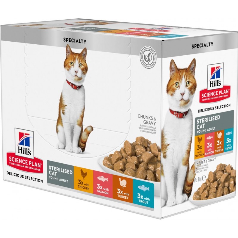 Science Plan Sterilised Chat Young Adult Cat Food 12x85gr - Hill's 607318 Hill's 20,60 € Ornibird