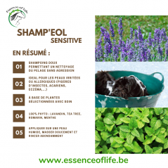 Shamp'eol Sensitive Shampoing au PH neutre pour peau sensibles 200ml - Essence of Life (chien, chat) SHAMPSENSITIVE Essence O...