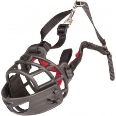 Muselière Caoutchouc Noir/Rouge Large - Duvo+ - 18,95 € - Duvo + - 5414365319045 - Ornibird SRL
