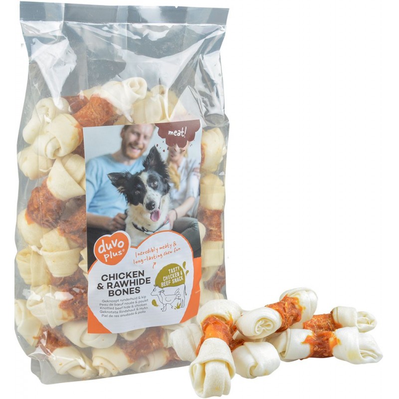 Os de peau de boeuf & poulet 1kg +/-32st - Duvo+ Os de peau de boeuf & poulet 1kg +/-32st - Duvo+